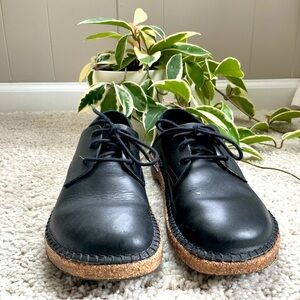 Birkenstock Unisex “Gary” Black Leather Lace-Up Oxfords- Size 38 Narrow